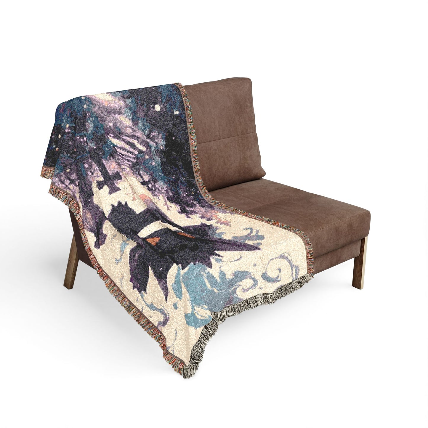 Celestial Moon & Star Woven Blanket — Boho Galaxy Throw for Bedroom, Dorm, or Gift