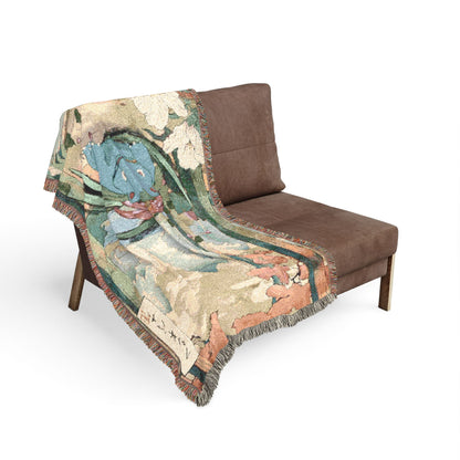 Woven Blanket — Vintage Japanese Koi Art Throw