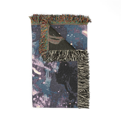 Celestial Moon & Star Woven Blanket — Boho Galaxy Throw for Bedroom, Dorm, or Gift