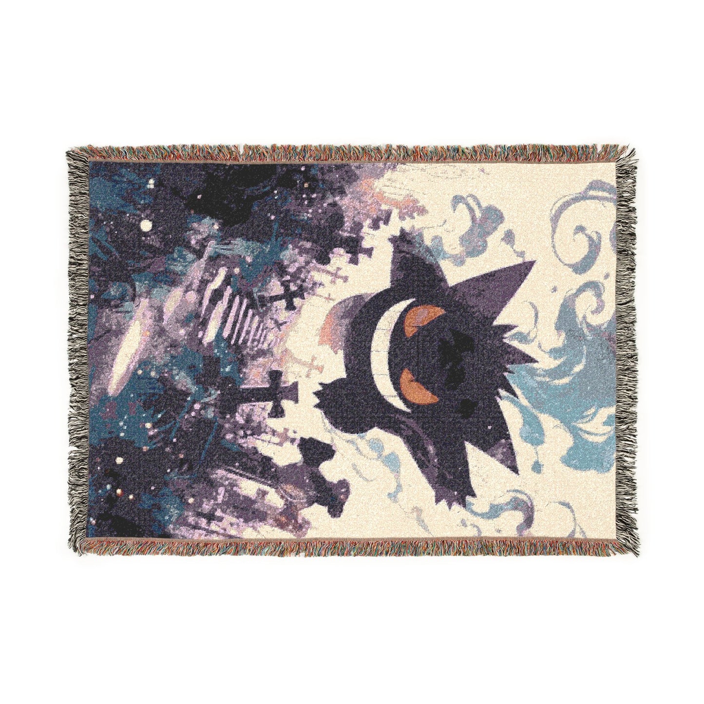 Celestial Moon & Star Woven Blanket — Boho Galaxy Throw for Bedroom, Dorm, or Gift