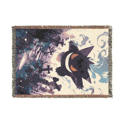 Celestial Moon & Star Woven Blanket — Boho Galaxy Throw for Bedroom, Dorm, or Gift