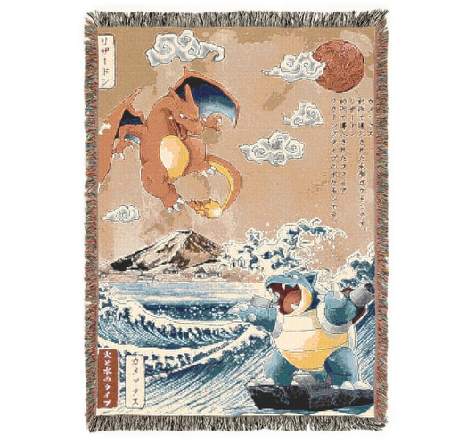 Charizard & Blastoise Blanket